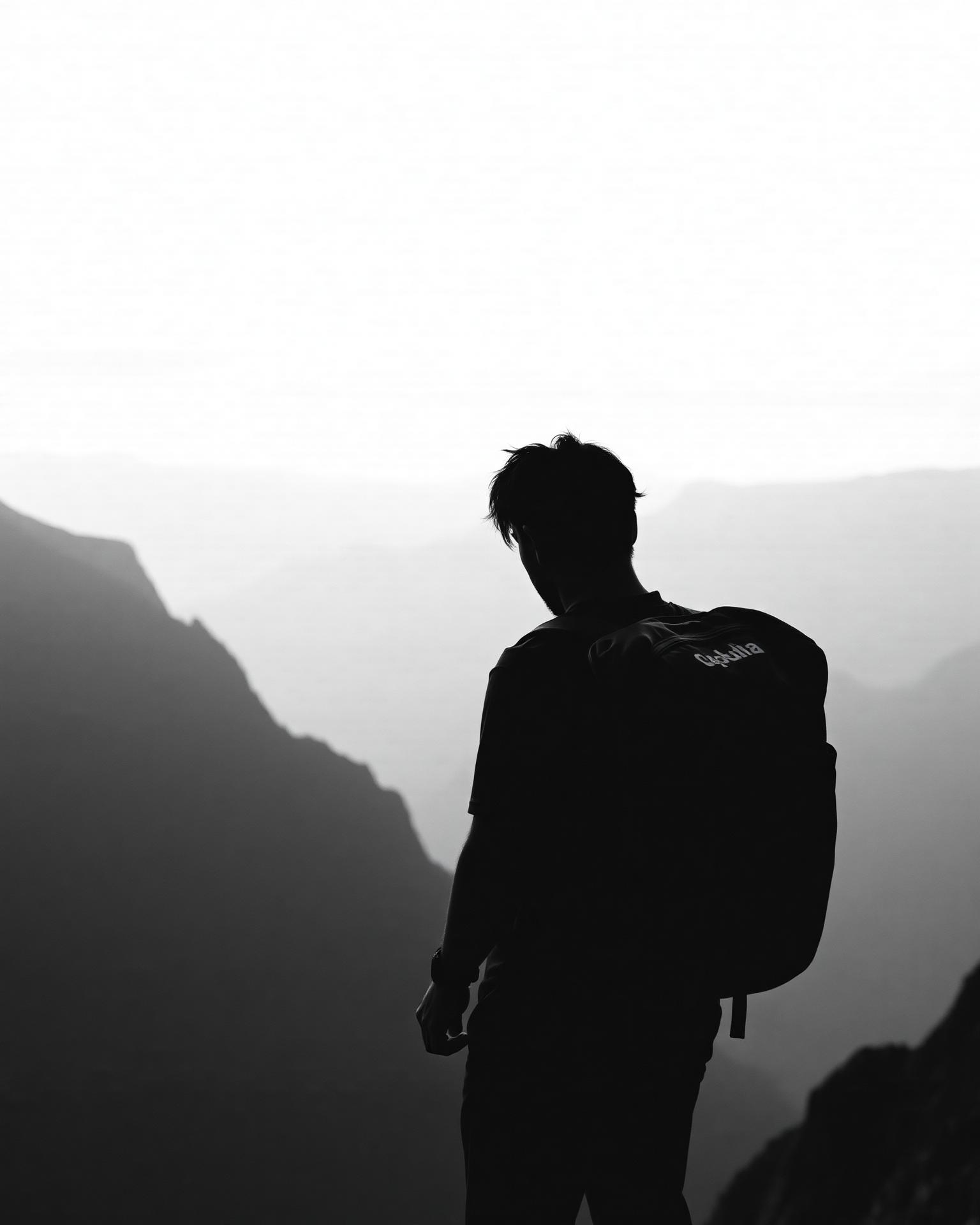 Solitary figure at the edge of the Sahyadris