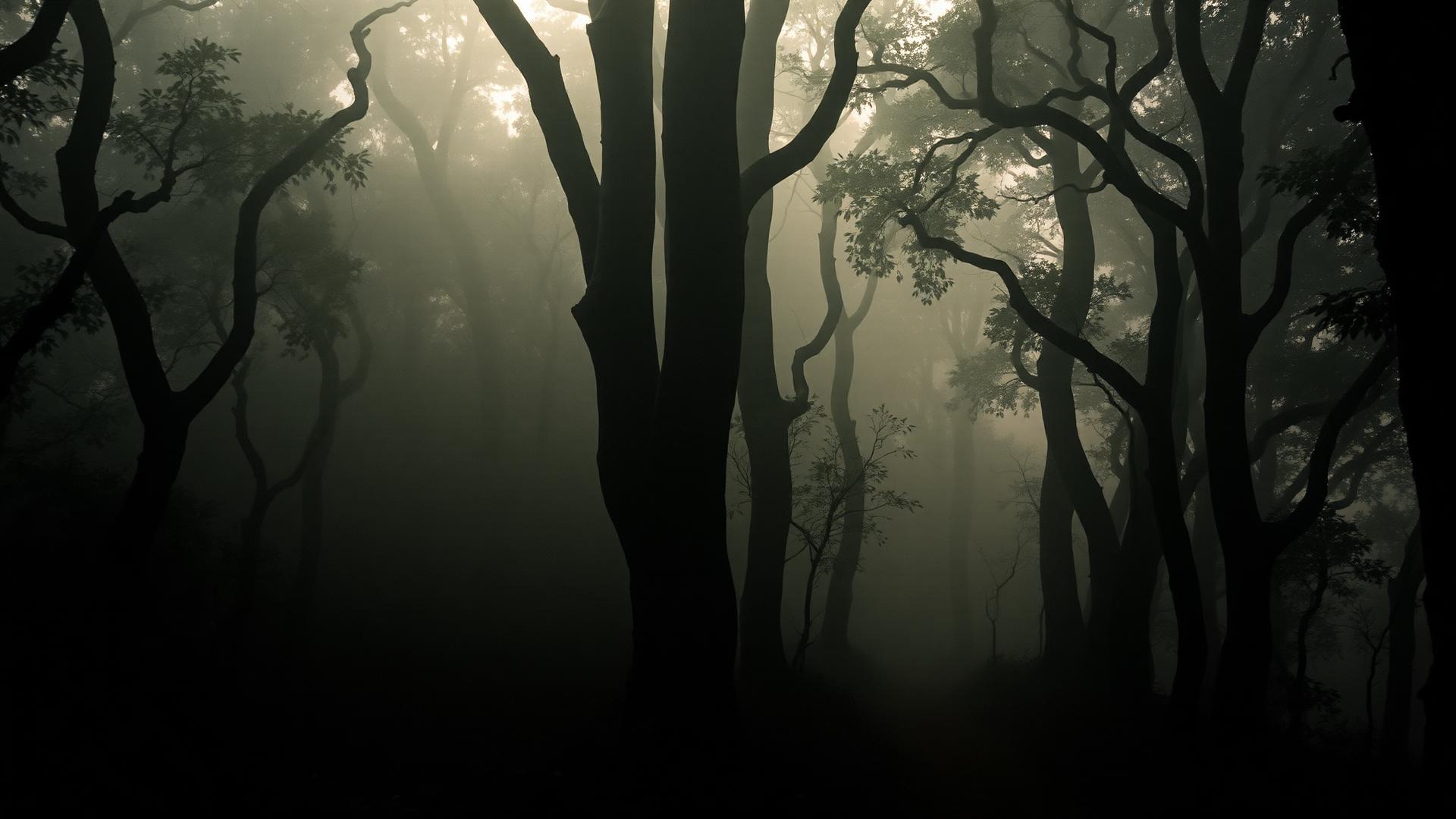 Forest trail at dawn